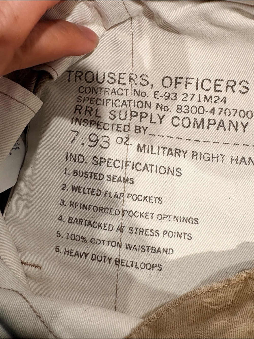 RRL Officer Chino - Khaki | size: 34x32 - Picture 13 of 16